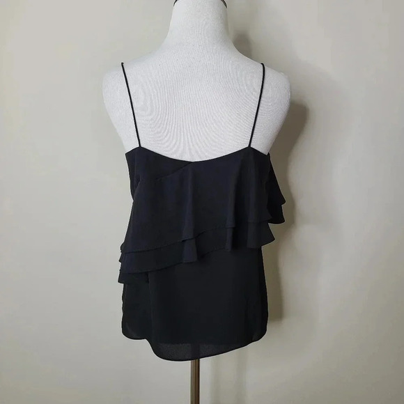 NWT J. Crew Black Drapey Ruffle Cami Tank Top 0 - Picture 4 of 5